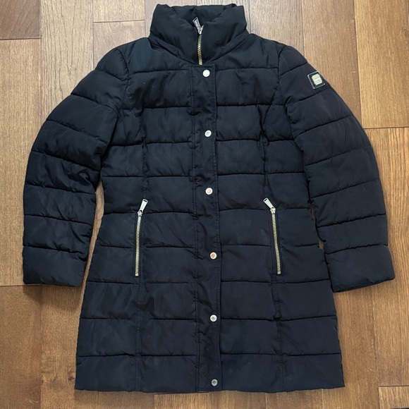 Calvin Klein Jackets & Blazers - Calvin Klein Black Quilted Long Coat with Zip Pockets